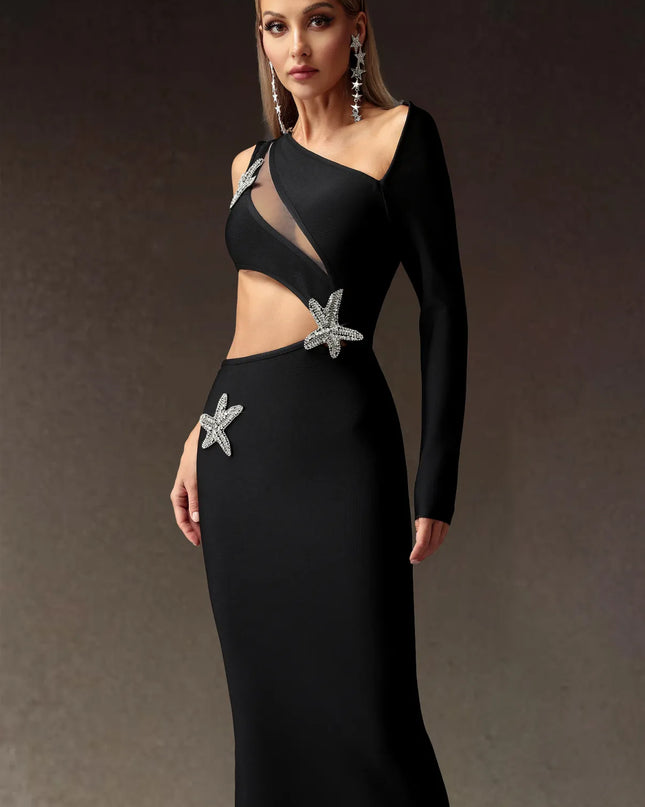 Vestido longo bandage com fenda