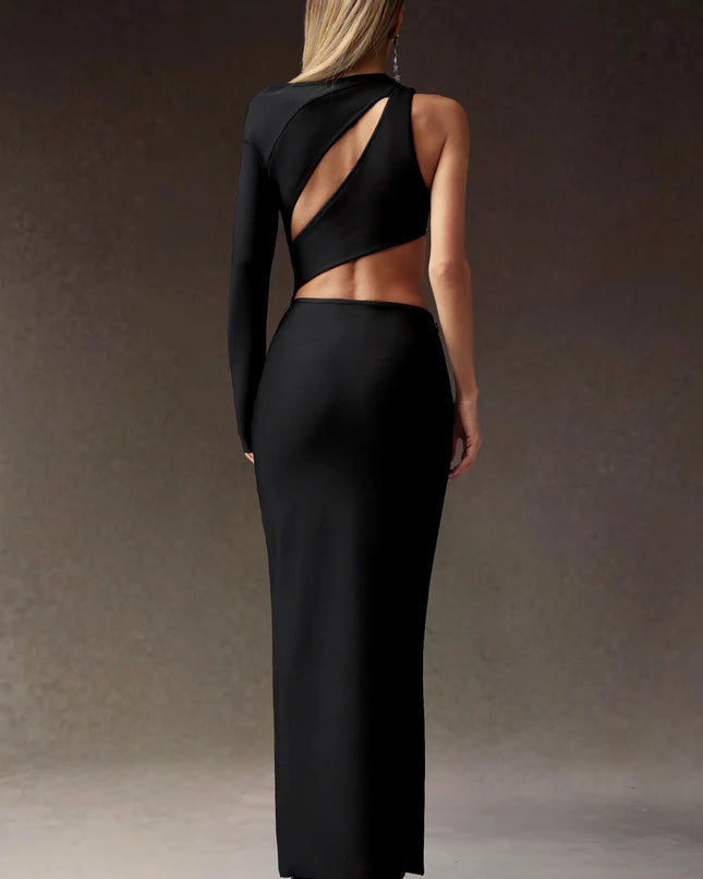 Vestido longo bandage com fenda