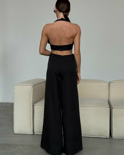 Macacão Alfaiataria Pantalona Longo Elegante