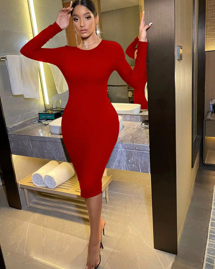 Vestido Justo de Mangas Compridas