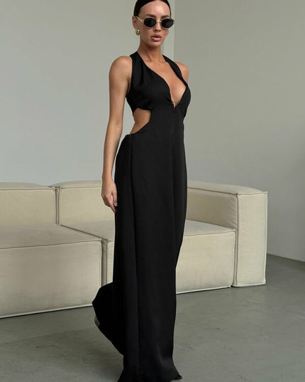 Macacão Alfaiataria Pantalona Longo Elegante