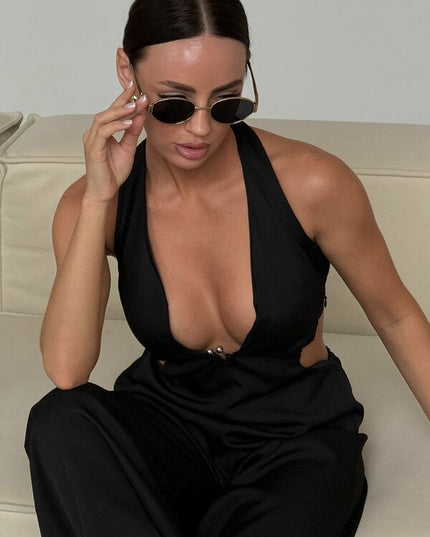 Macacão Alfaiataria Pantalona Longo Elegante