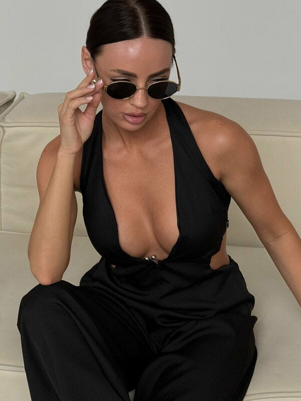 Macacão Alfaiataria Pantalona Longo Elegante