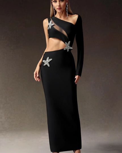 Vestido longo bandage com fenda