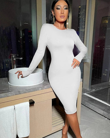 Vestido Justo de Mangas Compridas